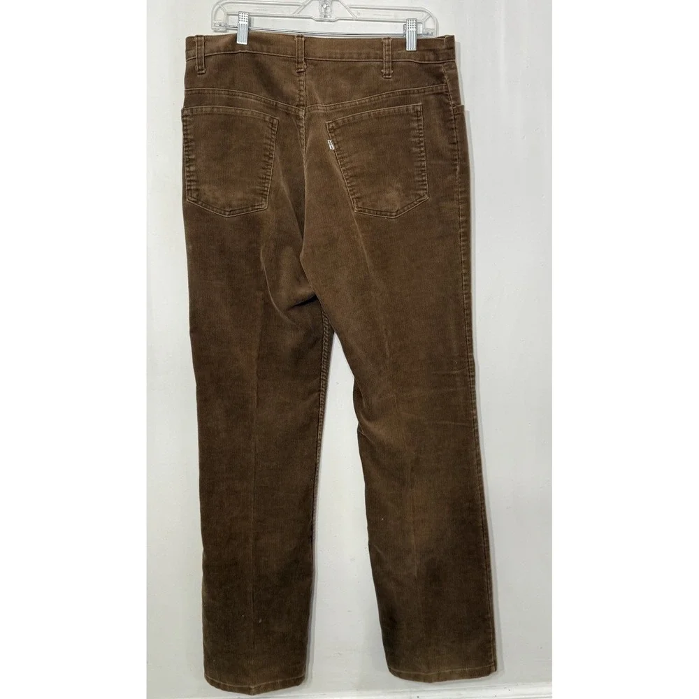 Vintage Levis 519 Corduroy Pants Mens 36x31 Brown Straight USA  1980s Pleated